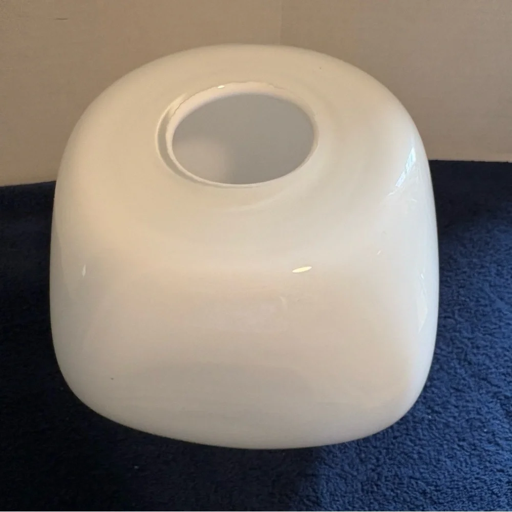 Vintage Scandinavian Style Cube Glass Vase 7” Square Heavy 6 Pounds Decor Studio